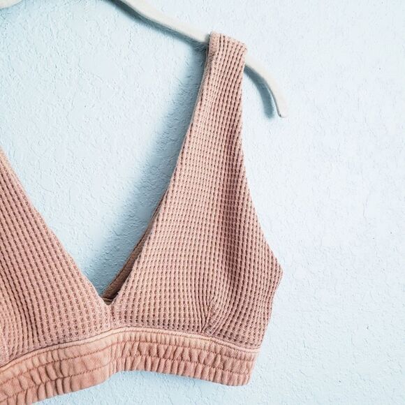 Aerie Tan Waffle Knit Lounge Bra - Picture 2 of 4